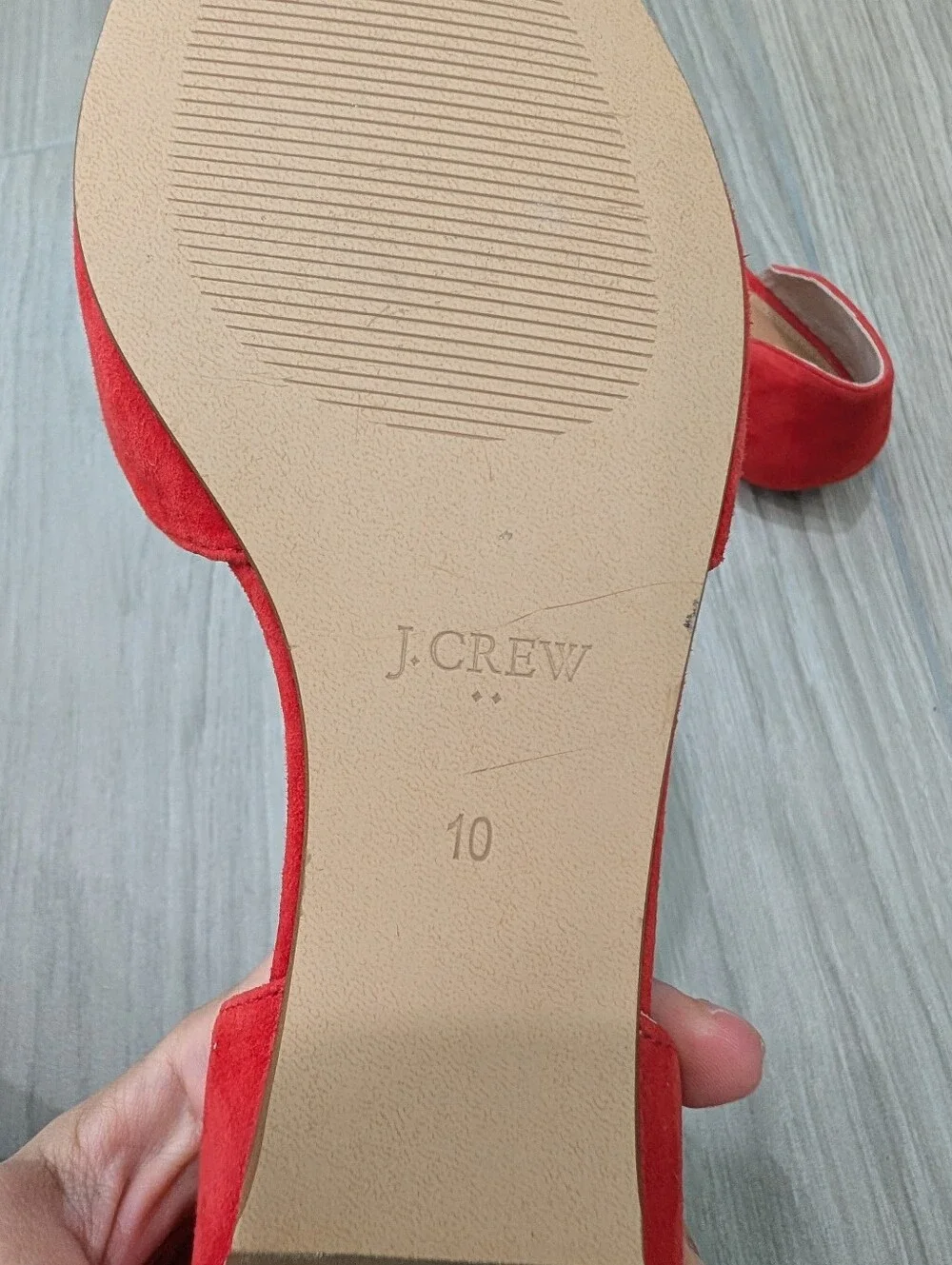 J.Crew Red Pointed Toe Leather Flats Size 10